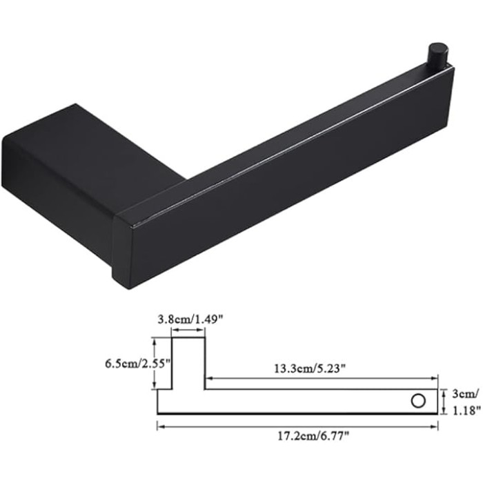 Bathroom Hardware Set Black Robe Hook Towel Rail Towel Rack Tower Bar Shelf Tissue Paper Holder Bathroom Accessories Wall Mount,Single Towel Bar,As Shown