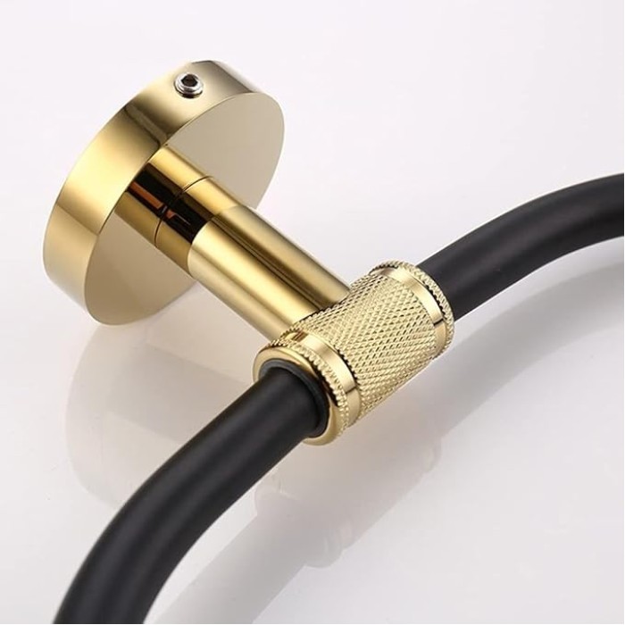 Bathroom Hardware Set Black Robe Hook Gold Towel Rail Bar Rack Bar Ring Shelf Tissue Brass Paper Holder Toothbrush Holder Brush,Double Towel Rack