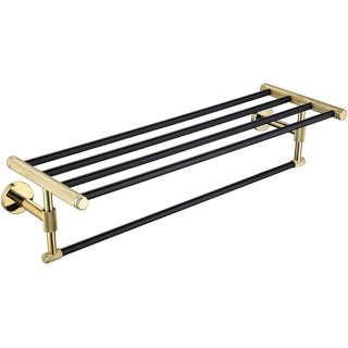 Bathroom Hardware Set Black Robe Hook Gold Towel Rail Bar Rack Bar Ring Shelf Tissue Brass Paper Holder Toothbrush Holder Brush,Towel Shelf