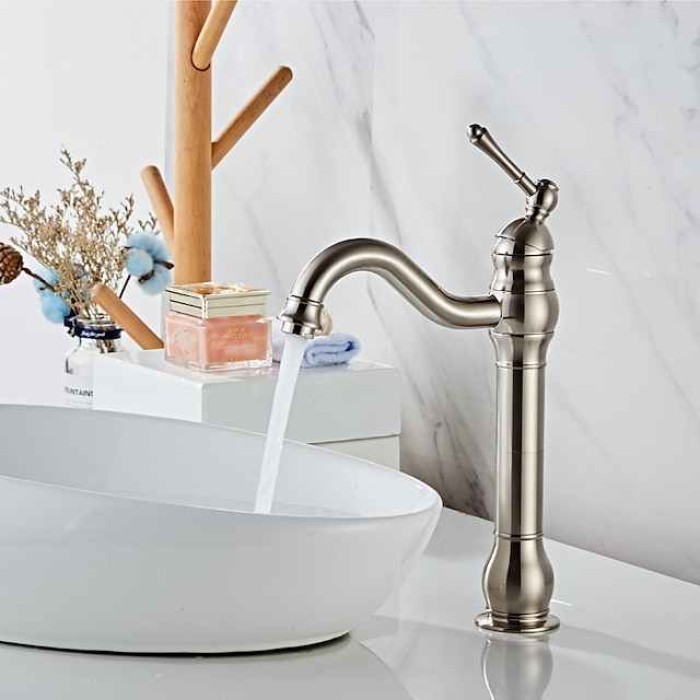 Bathroom Sink Faucet Antique Brass/ORB/Brushed Nickel Rotatable Single Handle One Hole Bath Taps